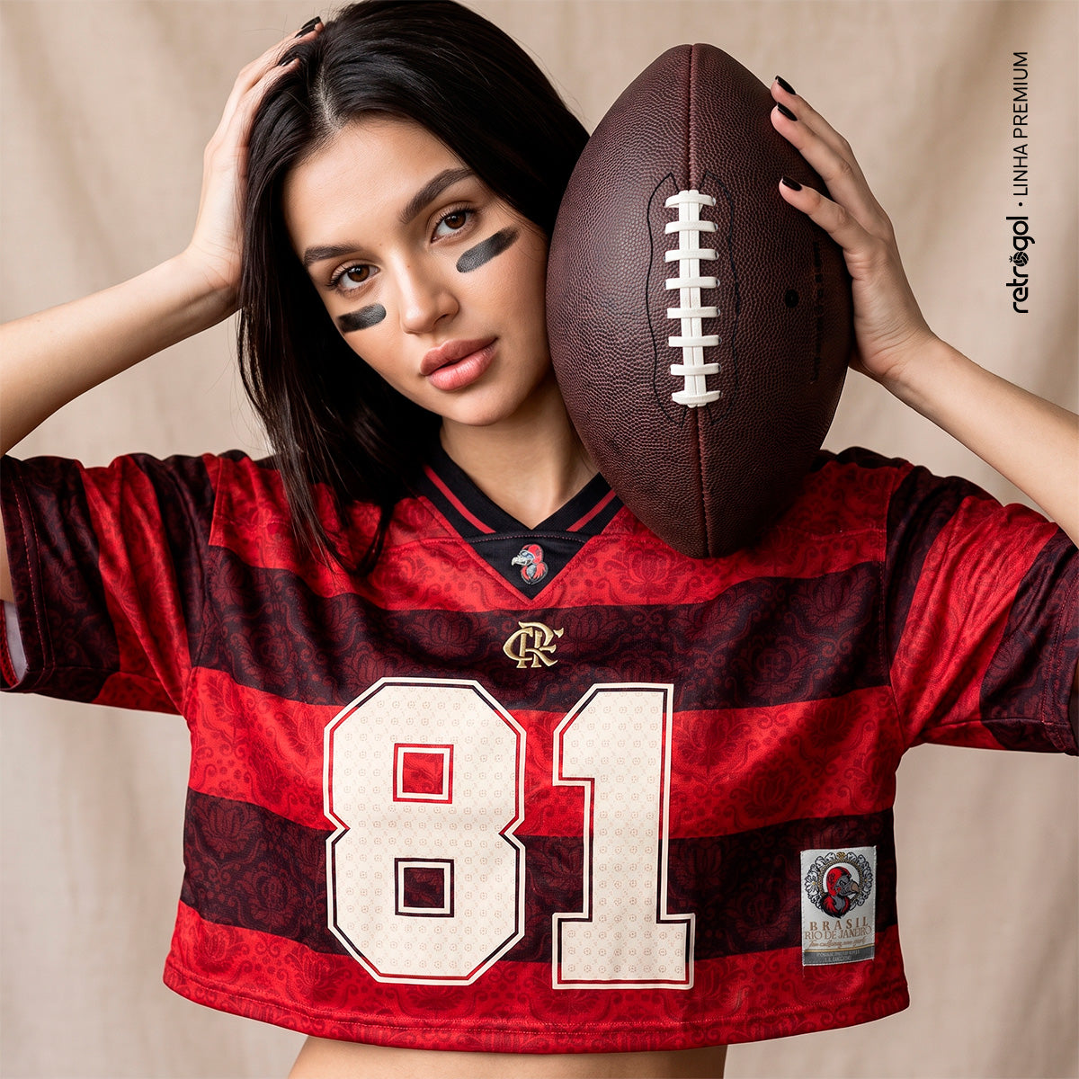 Flamengo NFL 81 Rubro-Negro Red Woman's Cropped