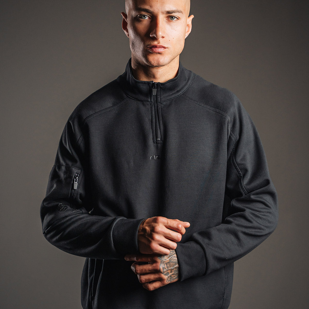 RG Tech Front Zipper Black Men's Sweatshirt