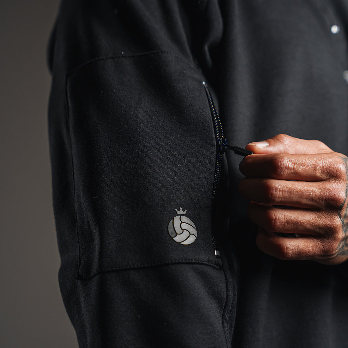 RG Tech Front Zipper Black Men's Sweatshirt