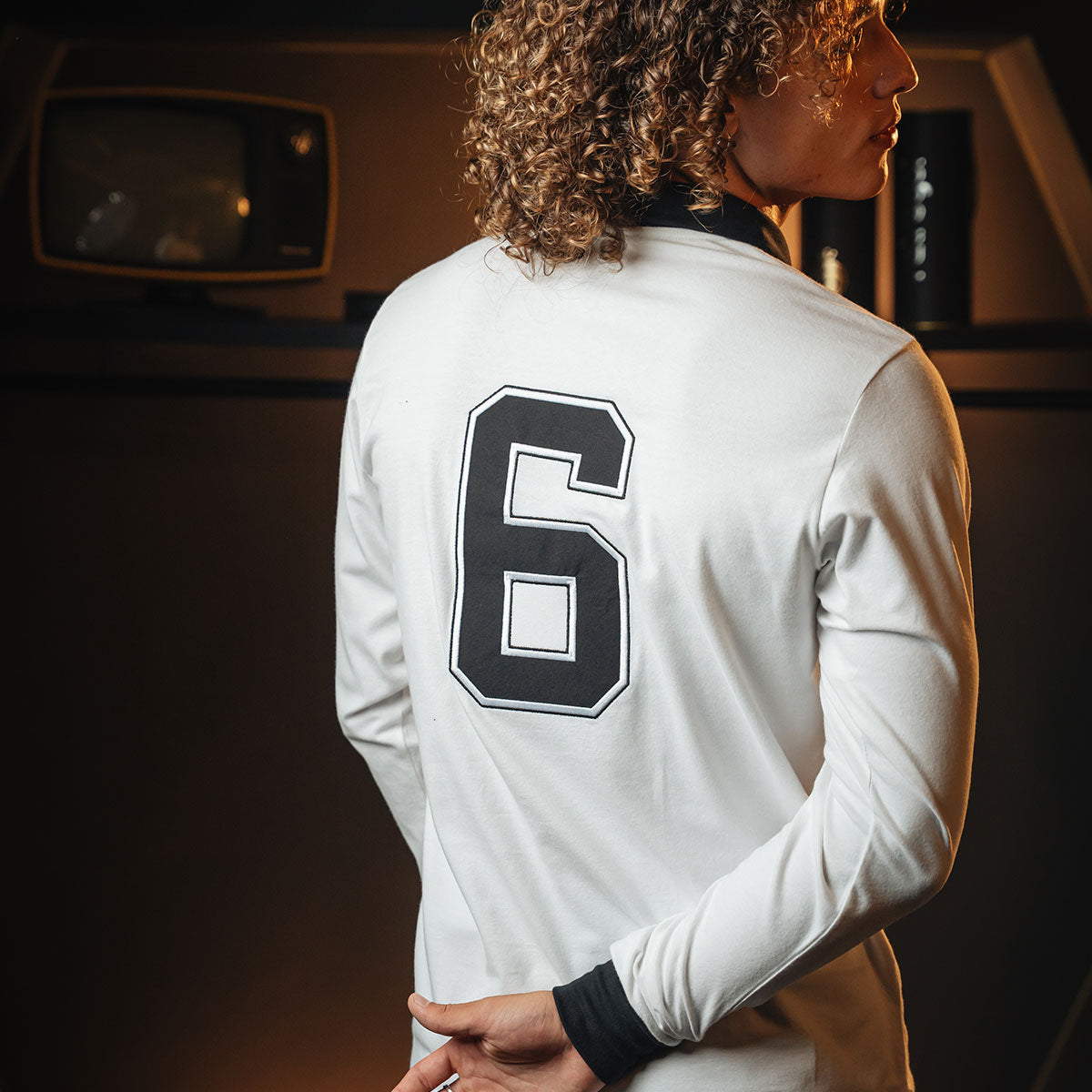 Botafogo Retro Nilton Santos White Men's Long Sleeved T-Shirt