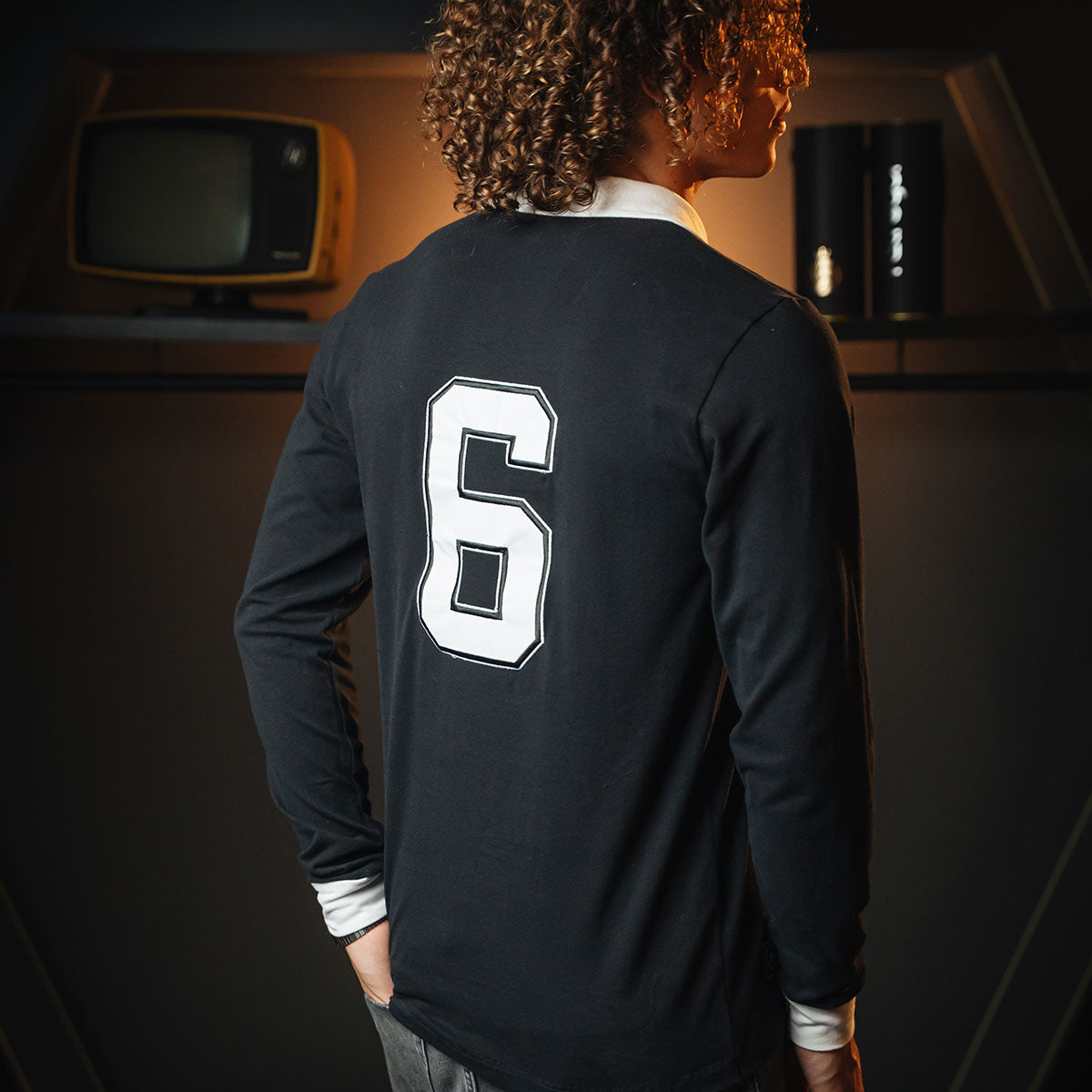Botafogo Retro Nilton Santos Black Men's Long-Sleeved T-Shirt