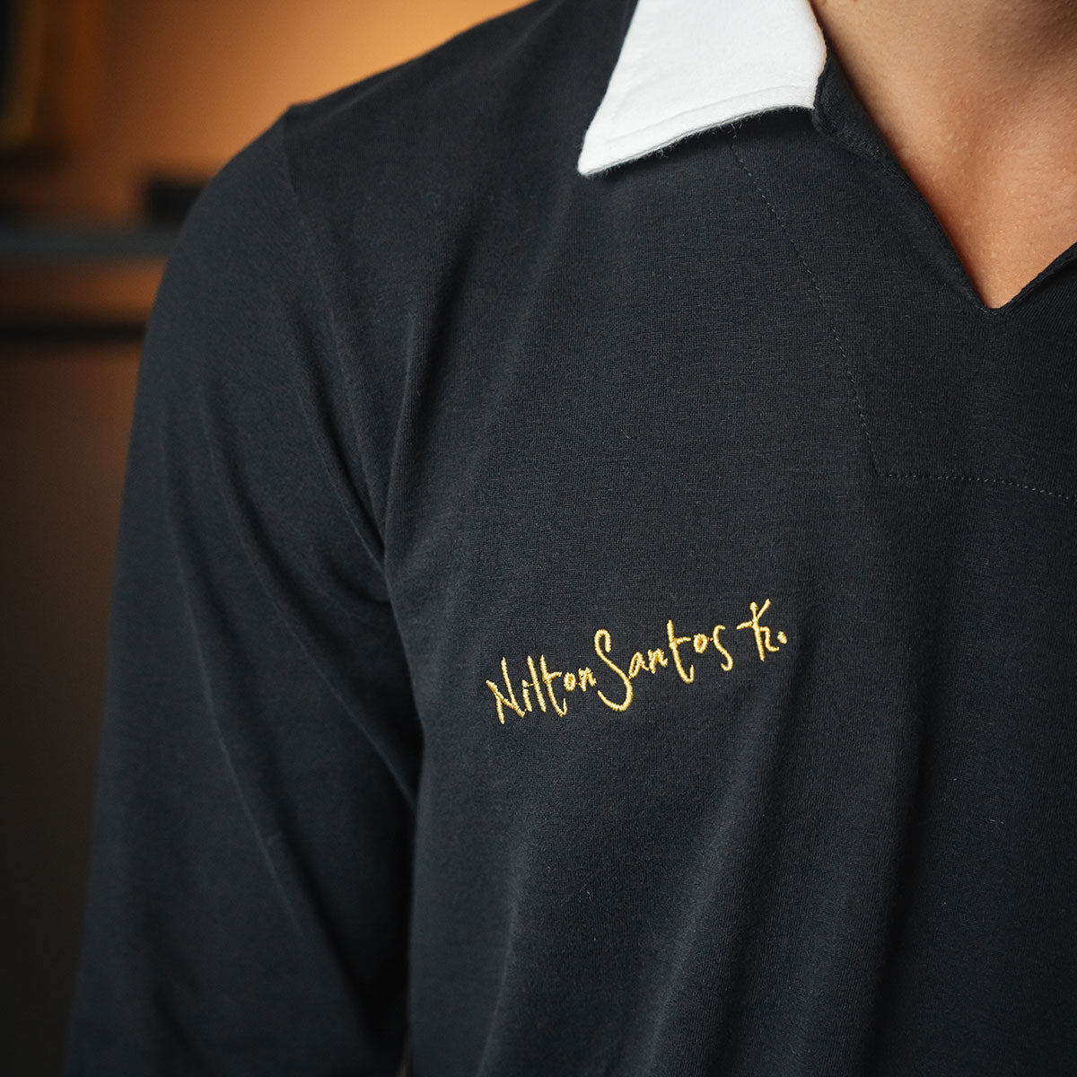 Botafogo Retro Nilton Santos Black Men's Long-Sleeved T-Shirt