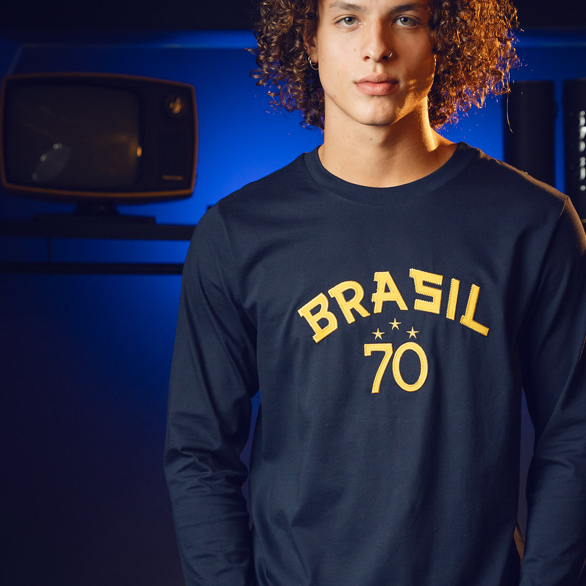Brazil Retro 1970 Men's Long Sleeved T-Shirt