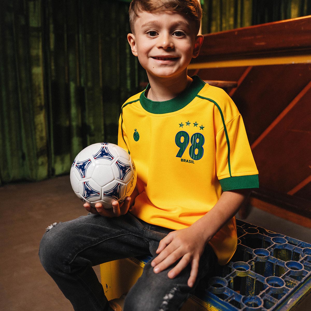 Brazil Retro 1998 Unissex Kid's T-Shirt
