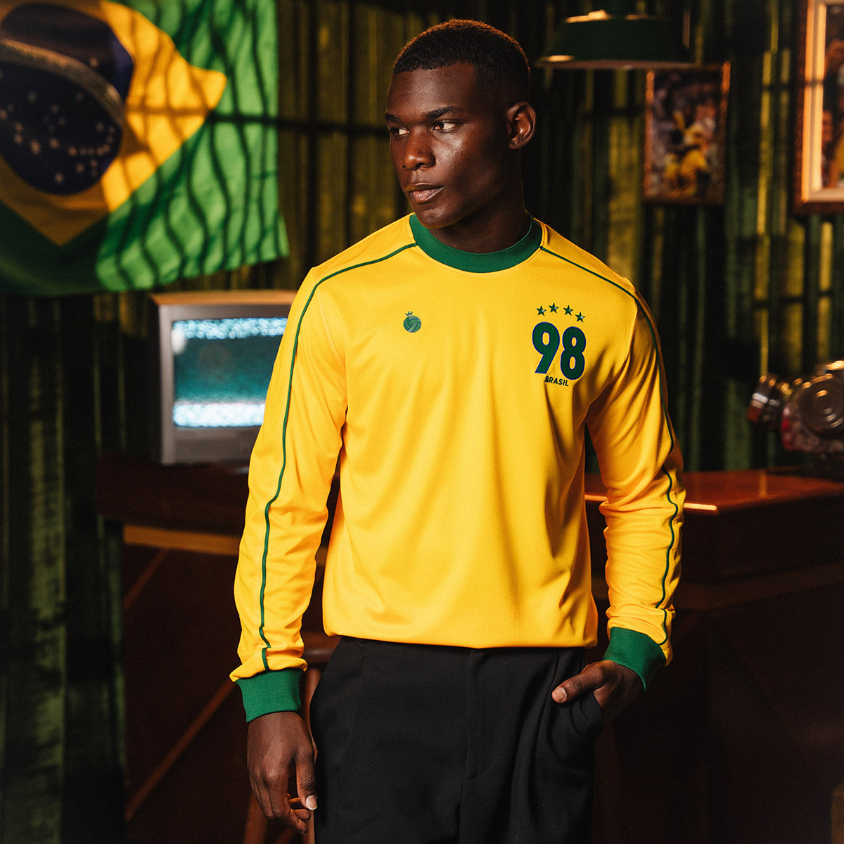 Brazil Retro 1998 Men's Long Sleeved T-Shirt