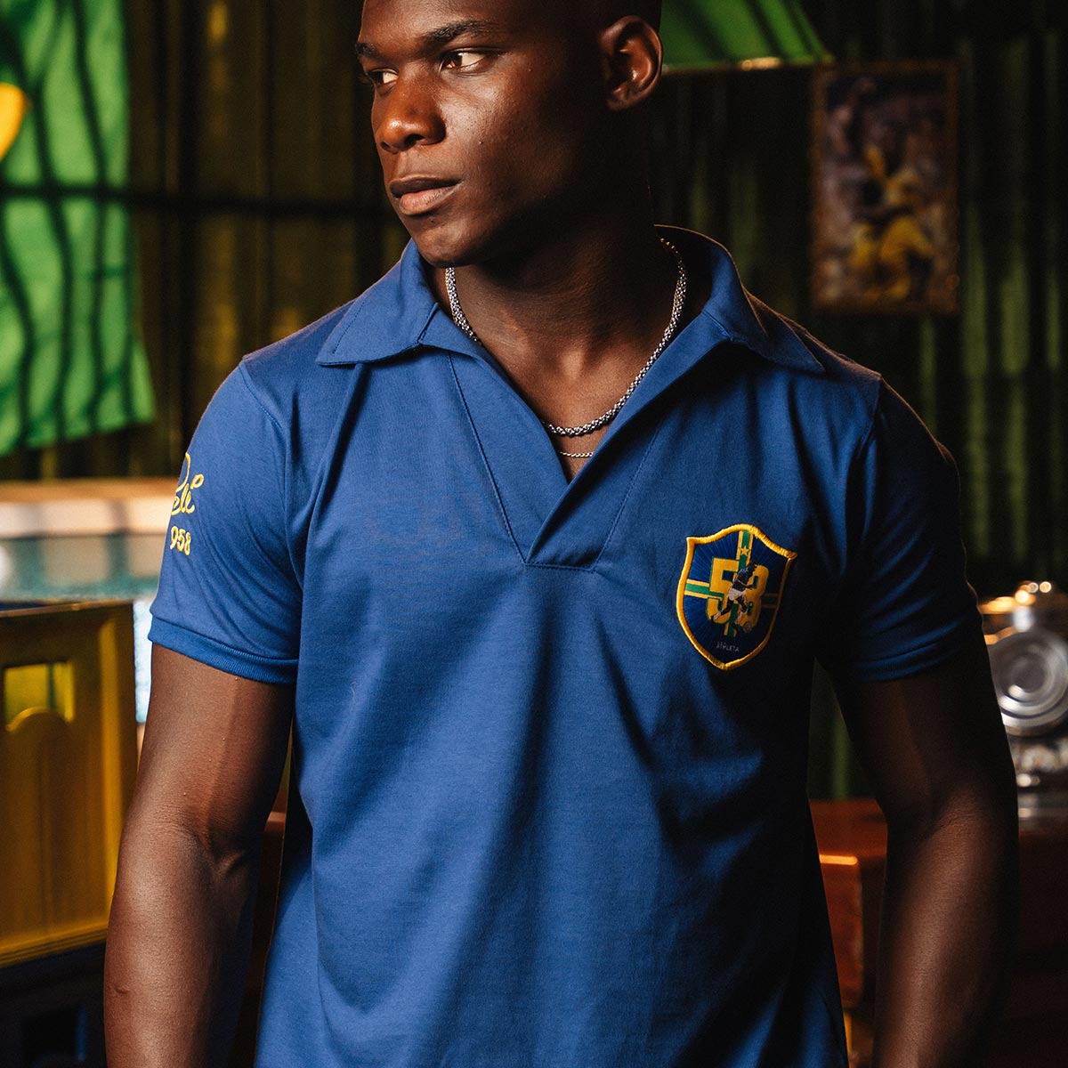 Brazil Retro 1958 Pelé Blue Men's T-Shirt