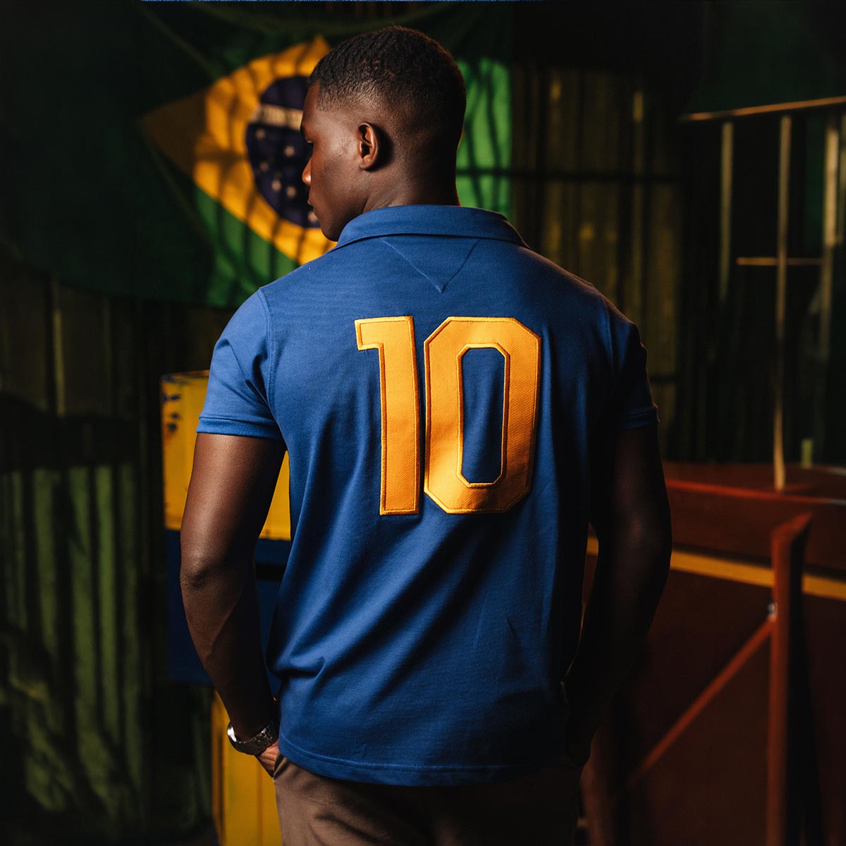 Brazil Retro 1958 Pelé Blue Men's T-Shirt
