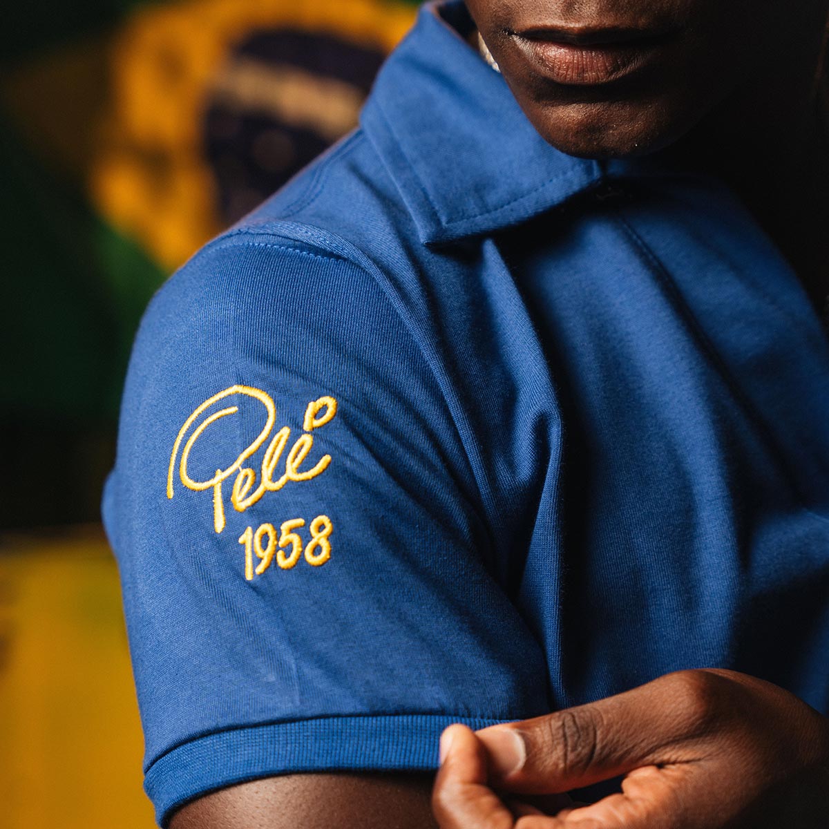 Brazil Retro 1958 Pelé Blue Men's T-Shirt