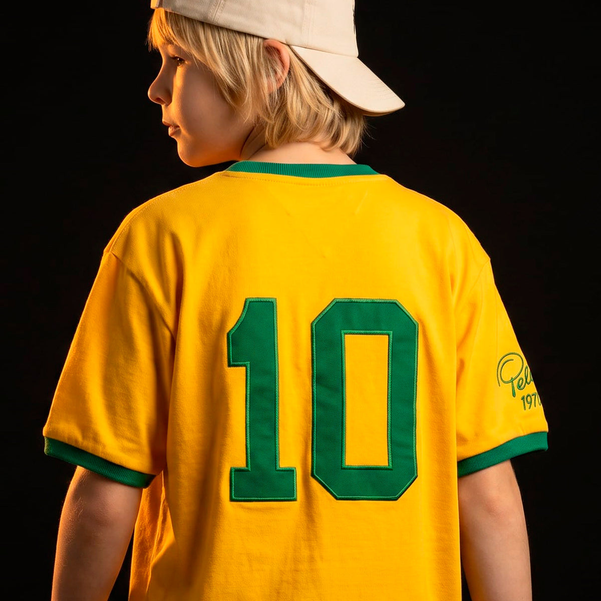 Brazil Retro 1970 Pelé Yellow Unissex Kid's T-Shirt