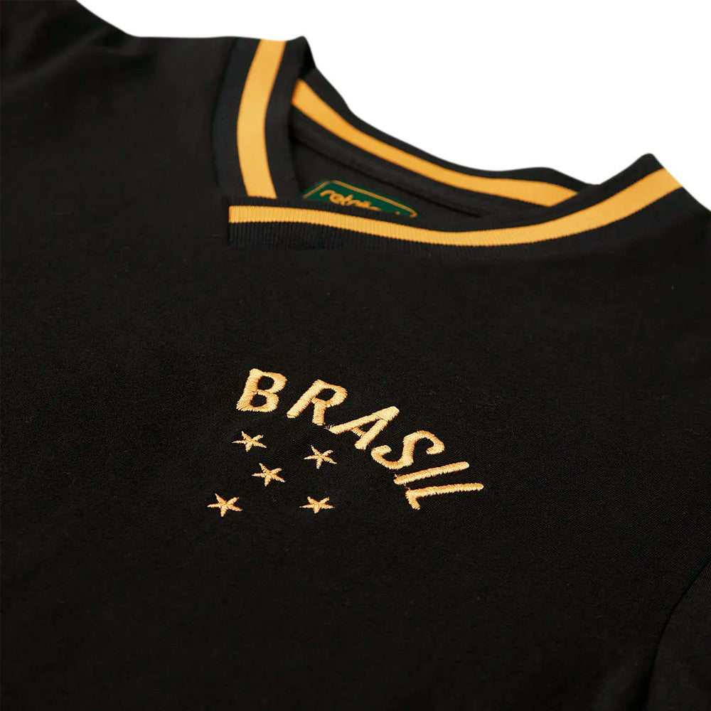 Men's Plus Size Retro Black Brazil Shirt