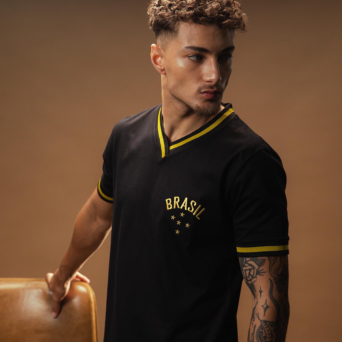 Brazil Retro Black Men's T-Shirt
