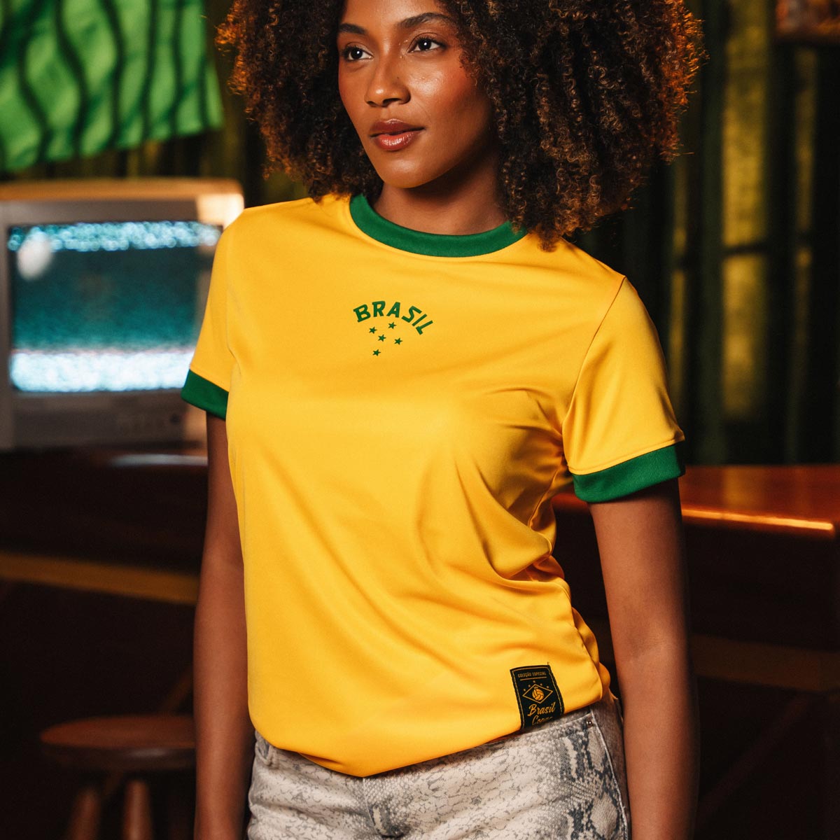 Brazil Retro Urban Dry Yellow Woman's T-Shirt