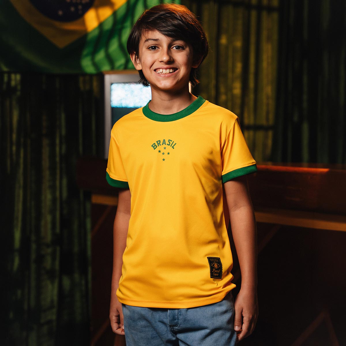 Brazil Retro Urban Dry Yellow Unisex Kid's T-Shirt