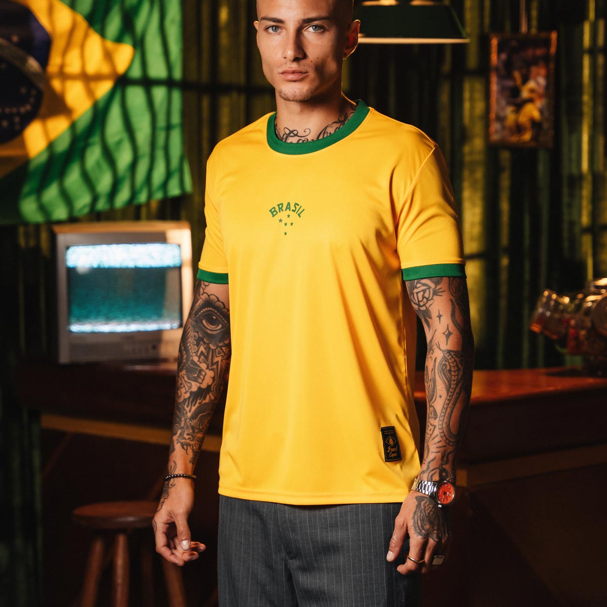 Brazil Retro Urban Dry Yellow Men's T-Shirt