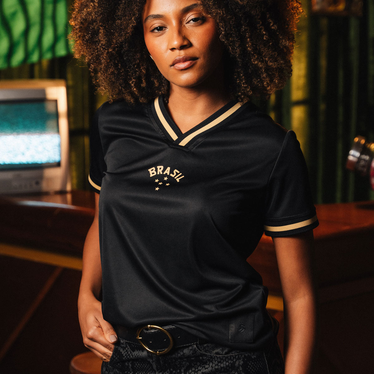 Brazil Retro Urban Dry Black Woman's T-Shirt