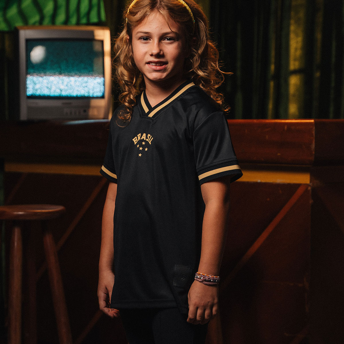 Brazil Retro Urban Dry Black Unisex Kid's T-Shirt