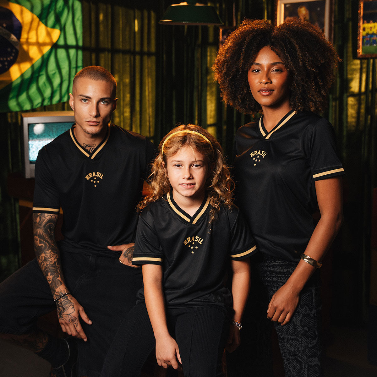 Brazil Retro Urban Dry Black Unisex Kid's T-Shirt