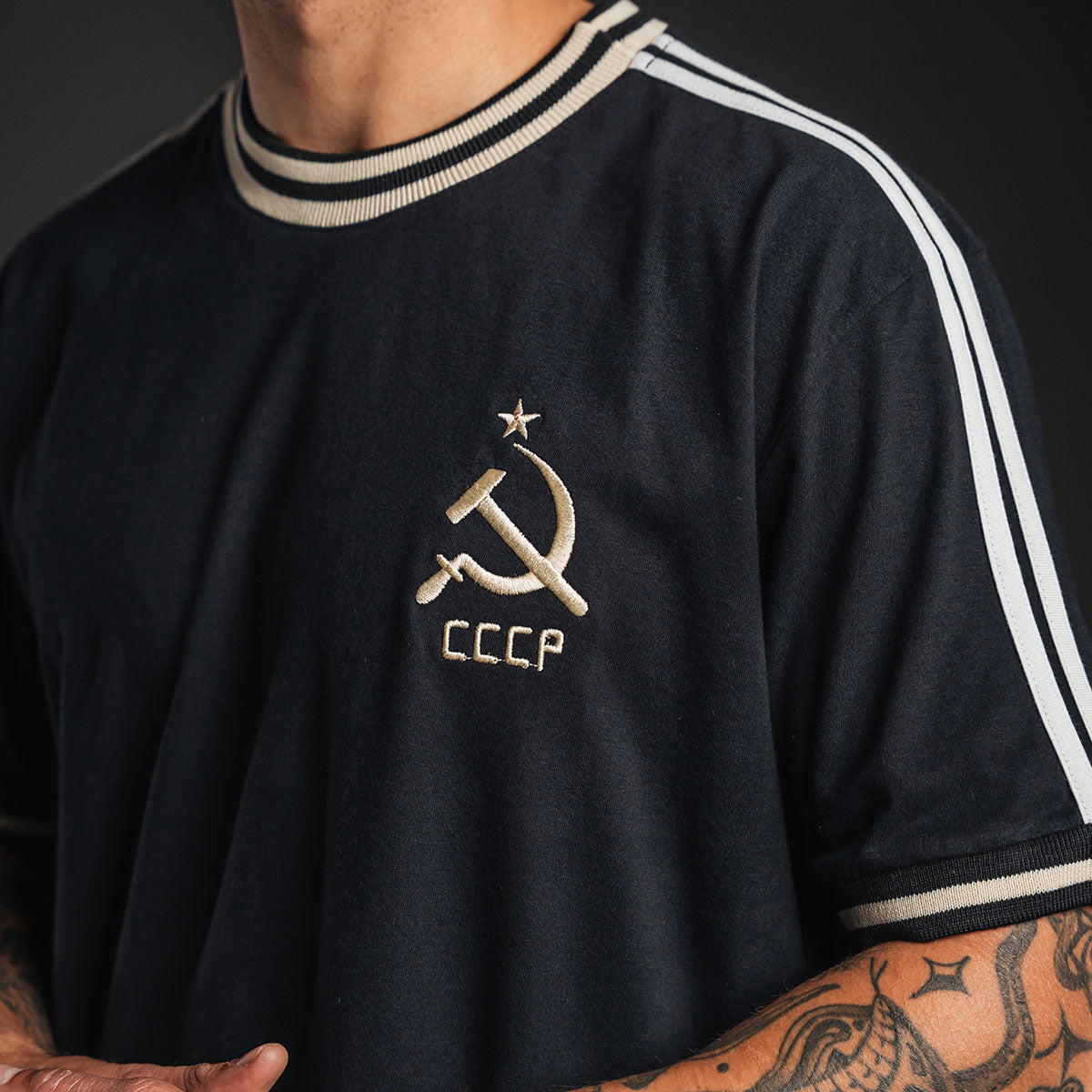CCCP Retro Lines Black Men's T-Shirt