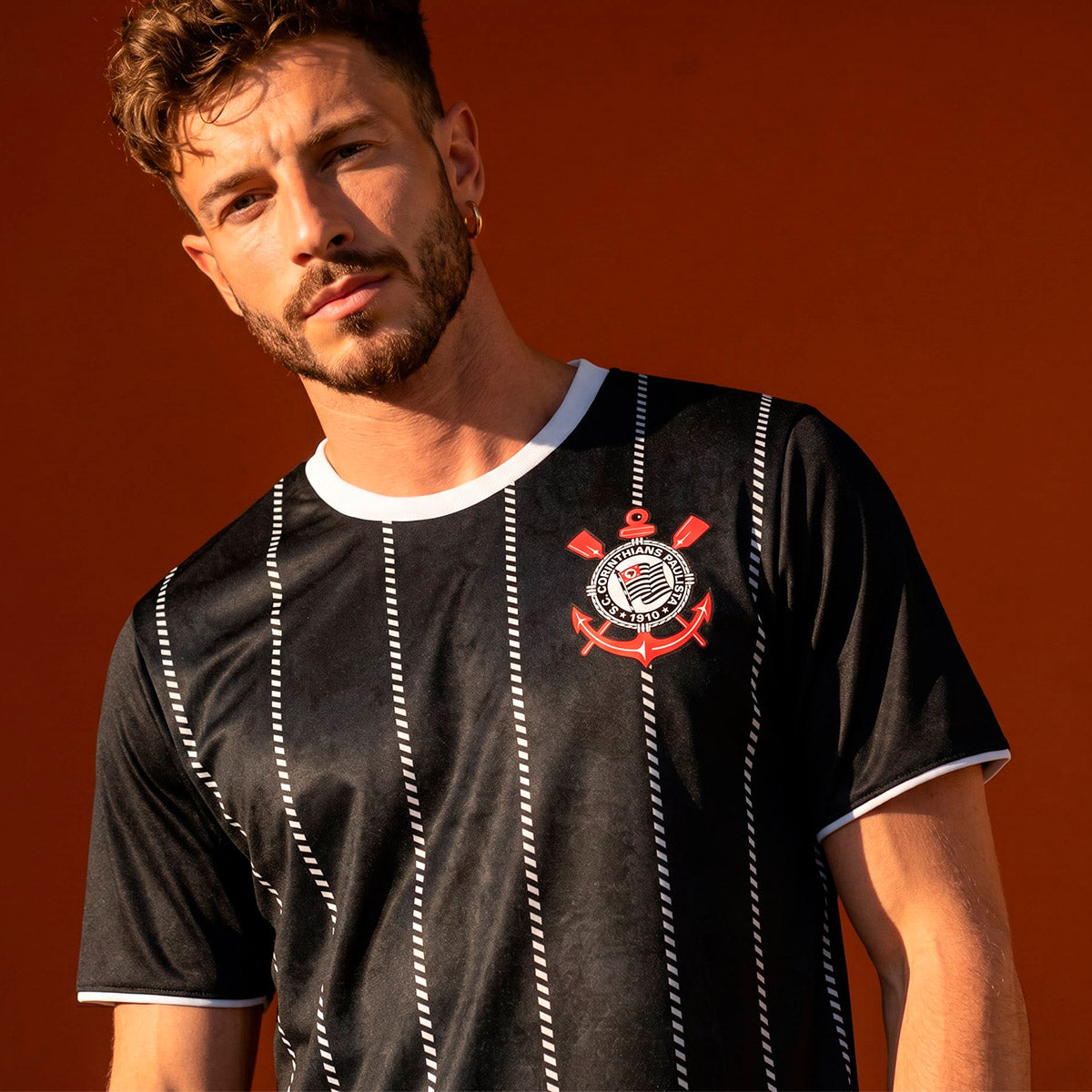 Corinthians Retro Lines Black Men's T-Shirt