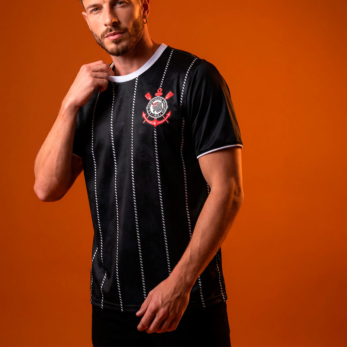 Corinthians Retro Lines Black Men's T-Shirt