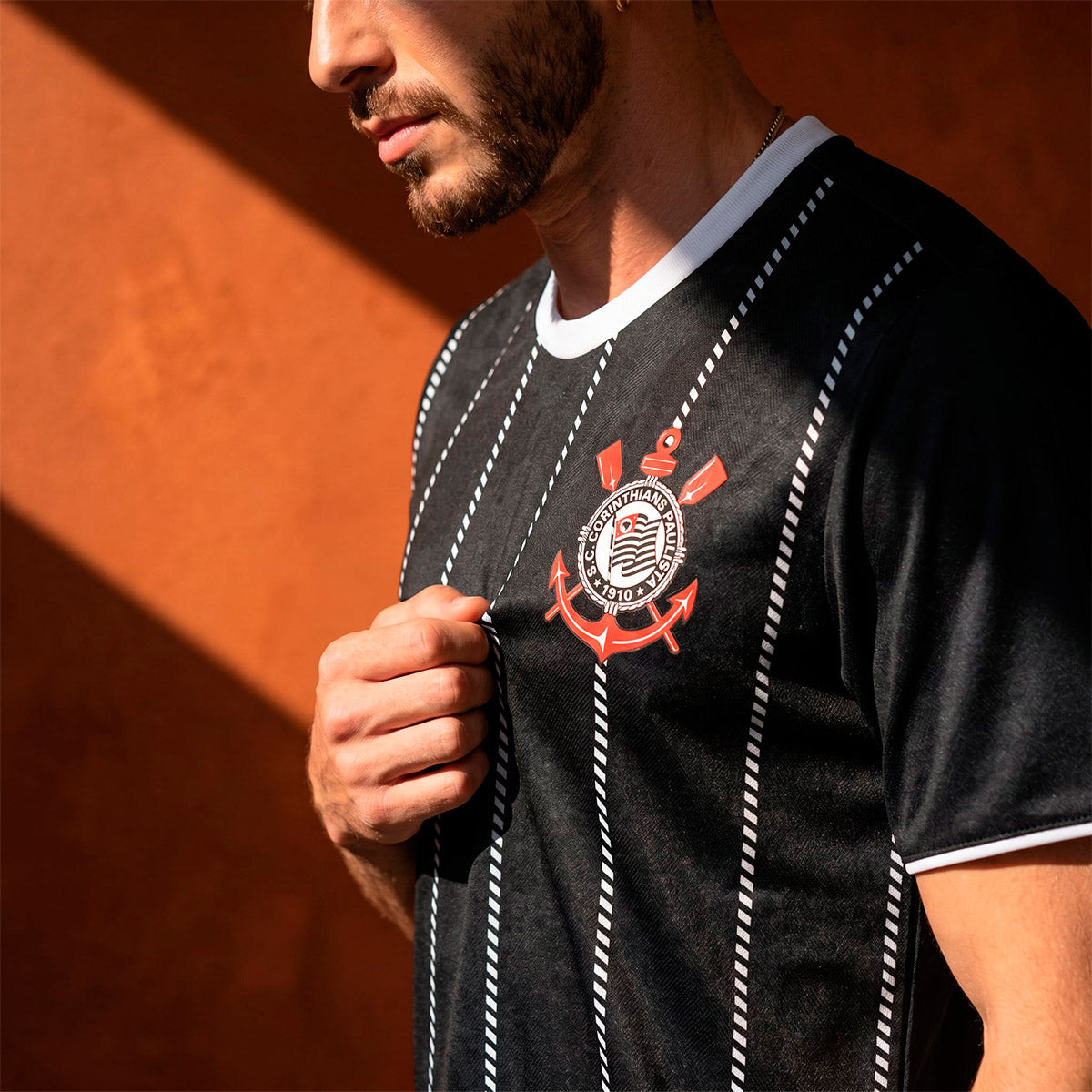 Corinthians Retro Lines Black Men's T-Shirt