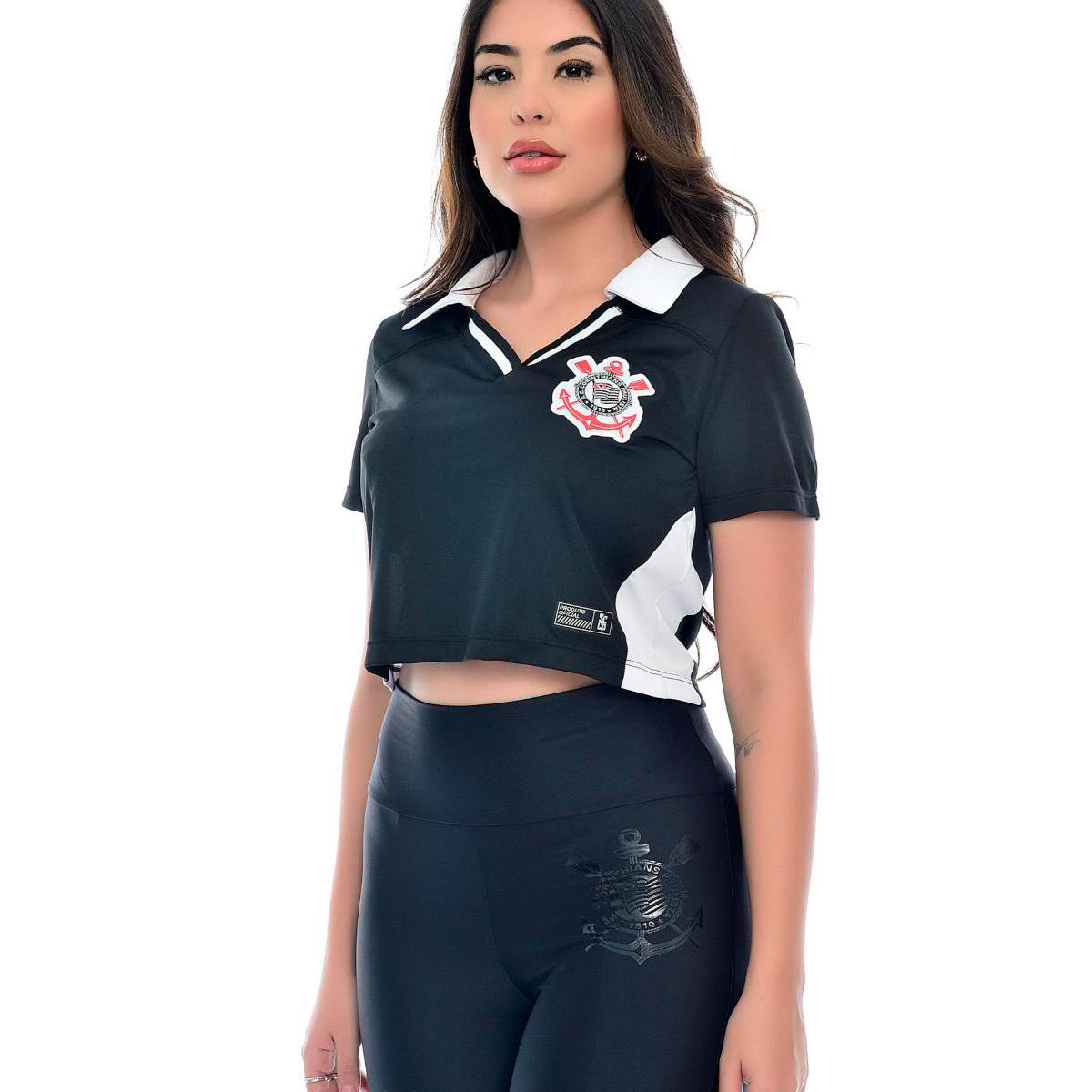 Corinthians Retro Black Woman's Cropped T-Shirt