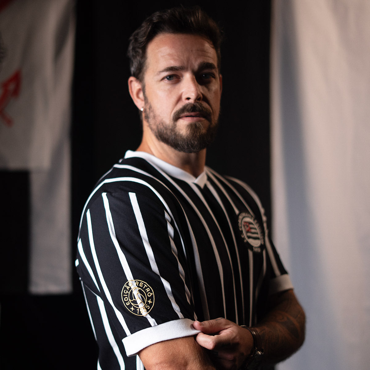 Corinthians Retro 1910 Lines Black Men's T-Shirt