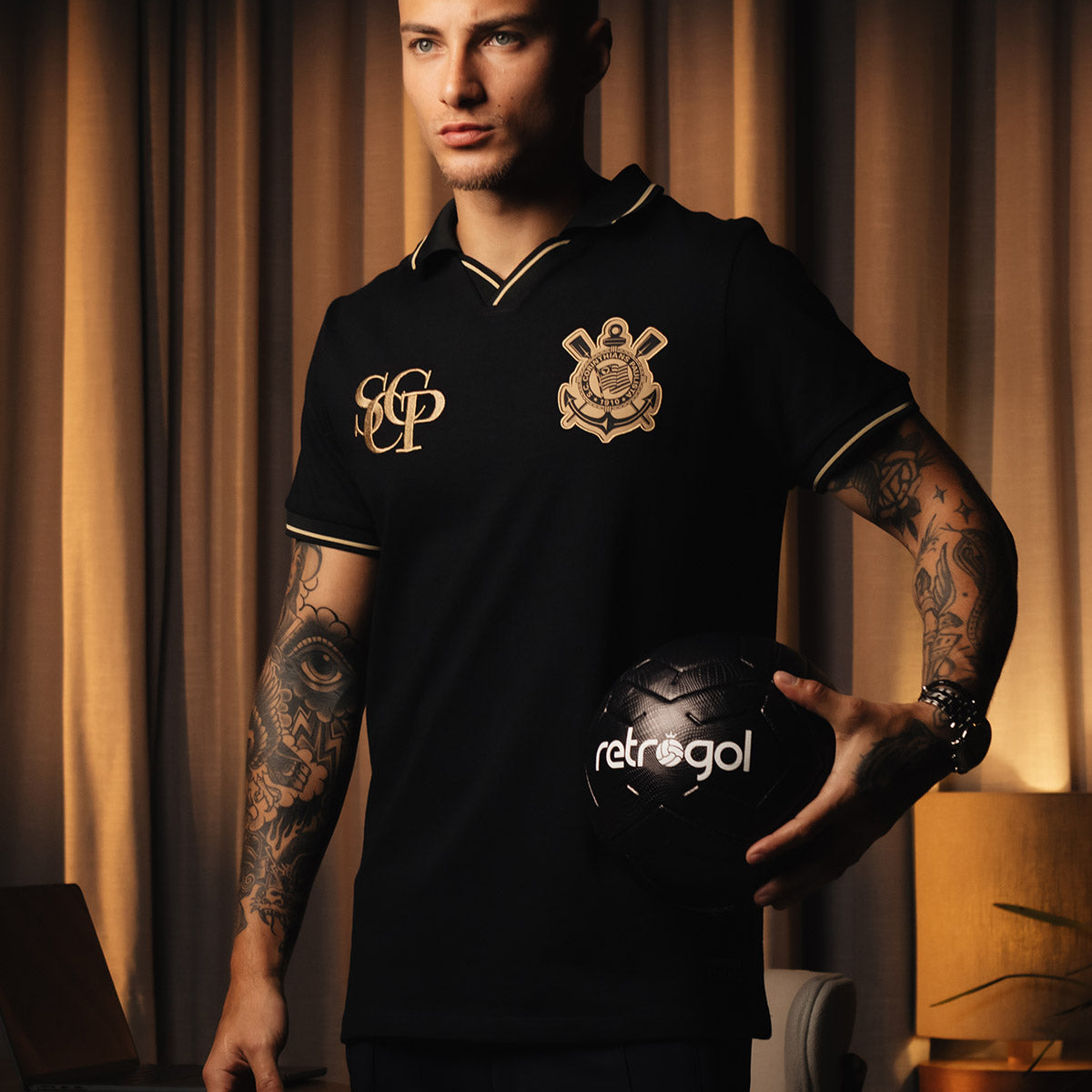 Corinthians Retro Gold Men's Polo T-Shirt