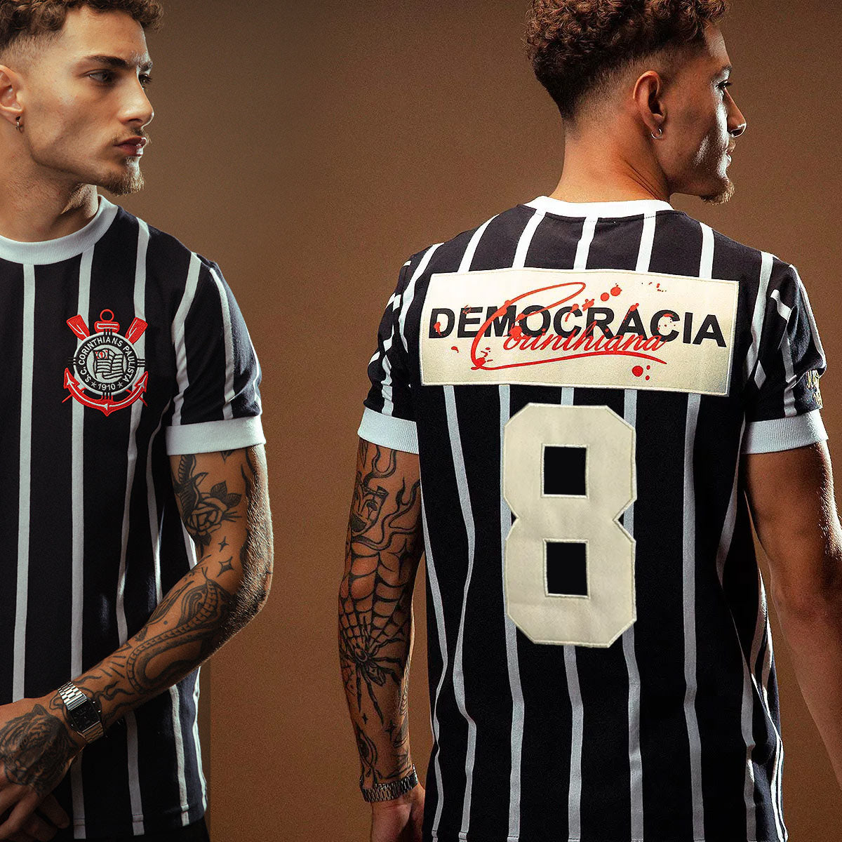 Corinthians Retro Democracia Sócrates 1982 Nº 8 Men's T-Shirt