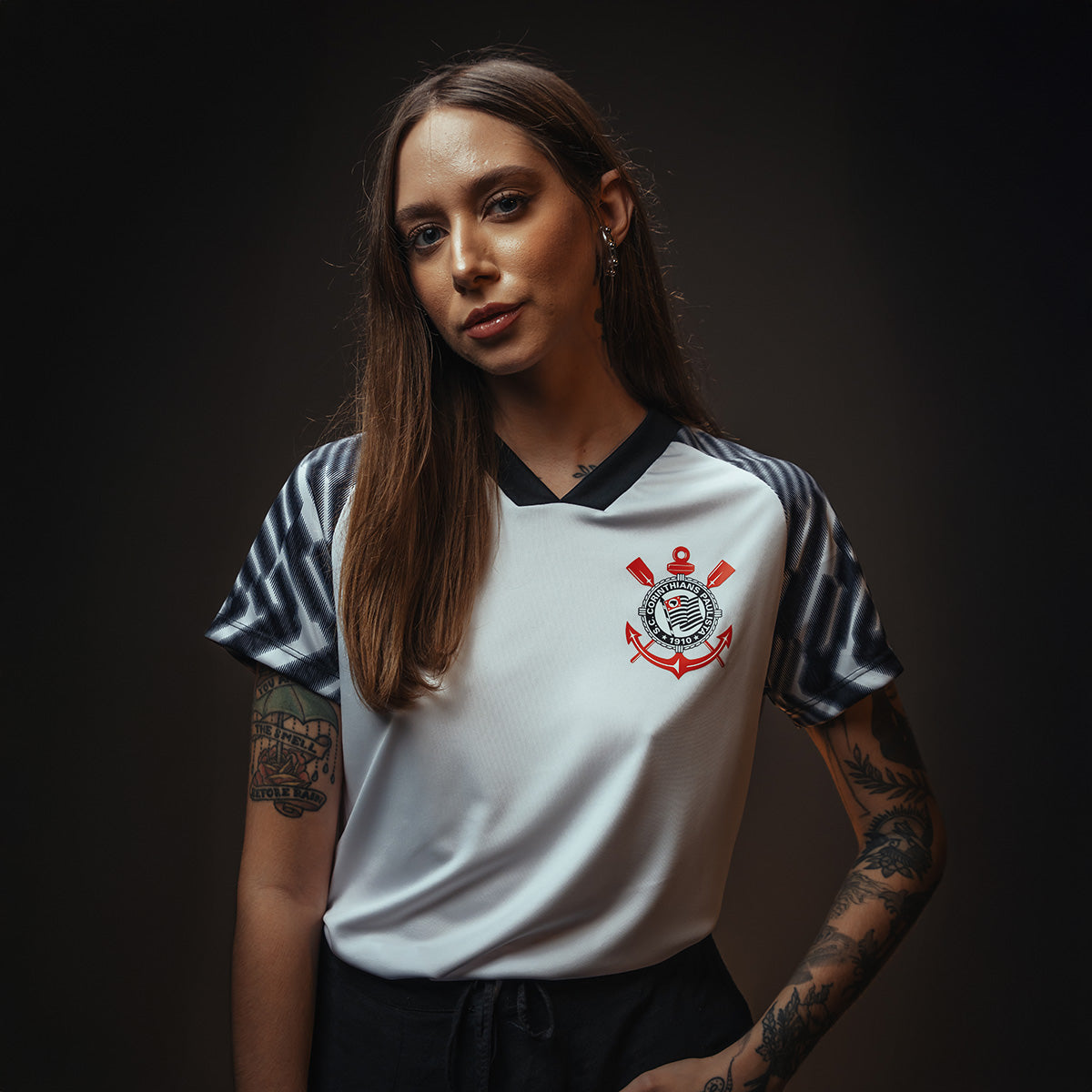 Corinthians Retro SCCP Lines White Woman's T-Shirt