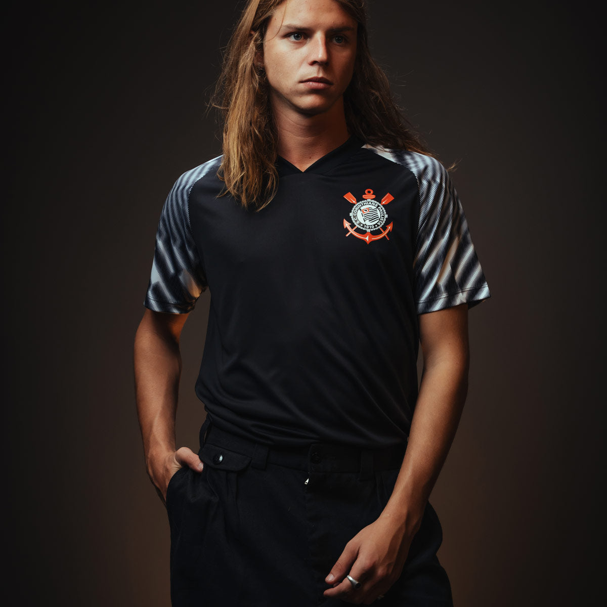 Corinthians Retro SCCP Lines Black Men's T-Shirt