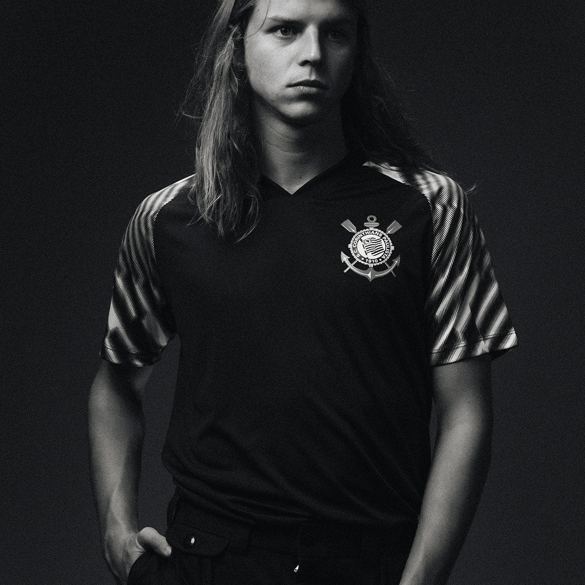 Corinthians Retro SCCP Lines Black Men's T-Shirt