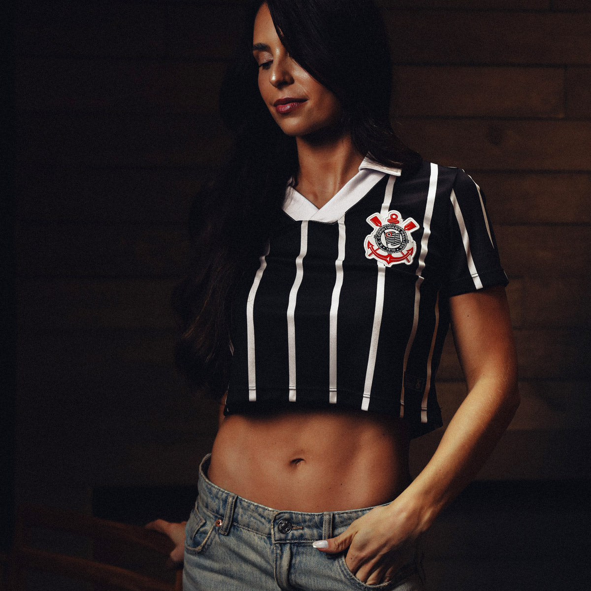 Corinthians Retro Fan Dry Woman's Cropped T-Shirt