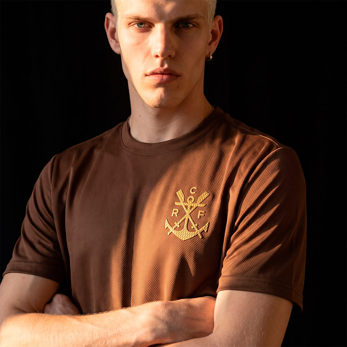Flamengo Gold Patch 3D Brown Men's T-Shirt