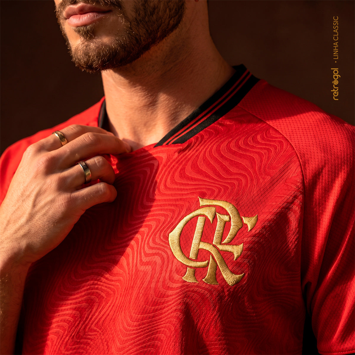 Flamengo Gold Jacquard Red Men's T-Shirt