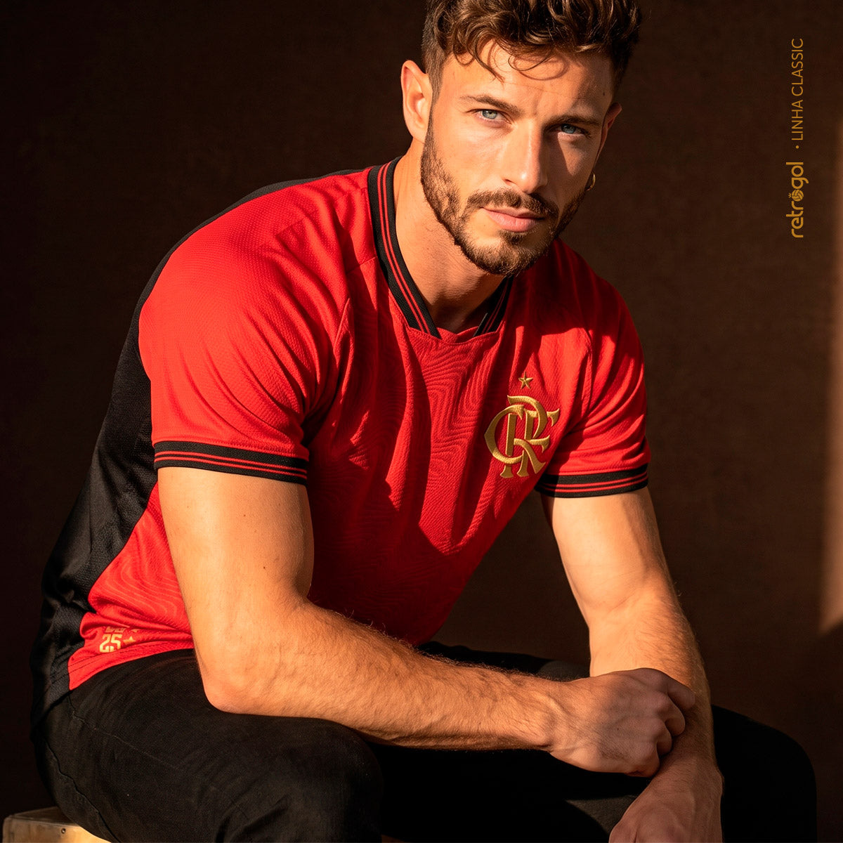 Flamengo Gold Jacquard Red Men's T-Shirt