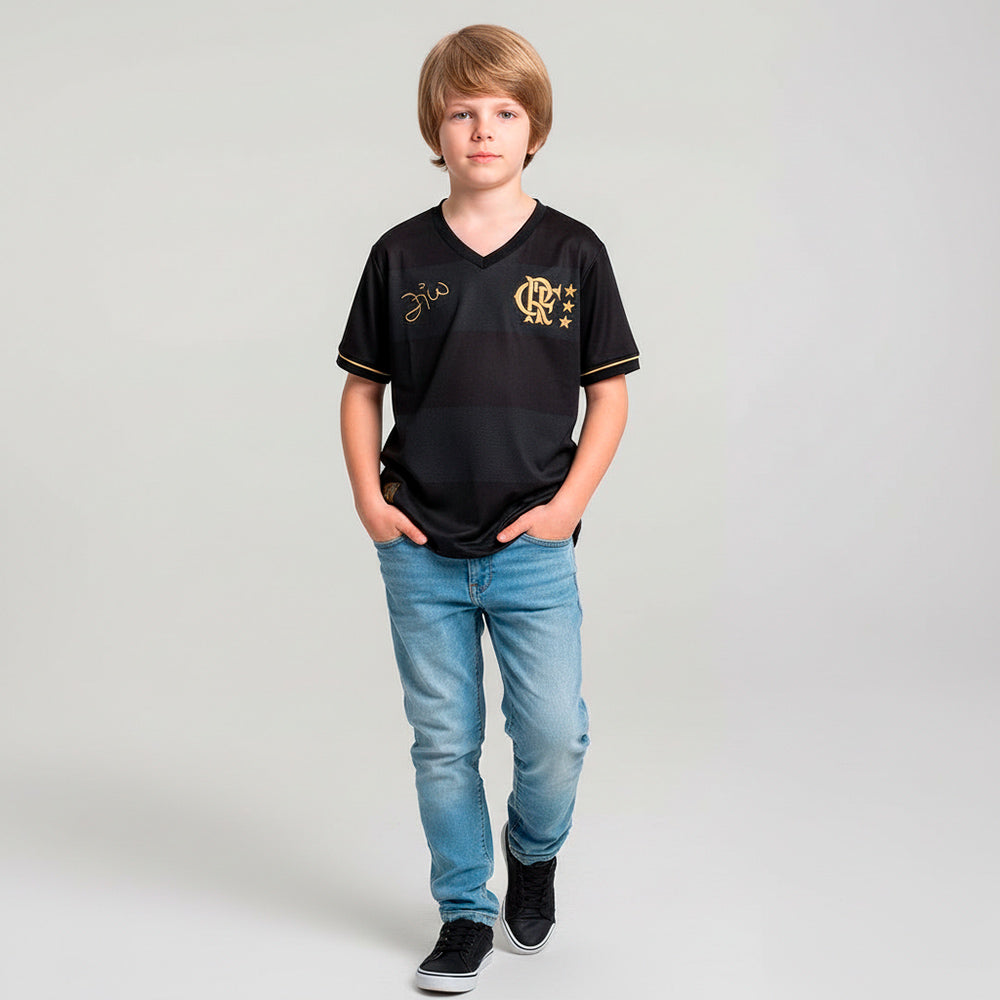 Flamengo Retro 1981 Zico Gold Unissex Kid's T-Shirt