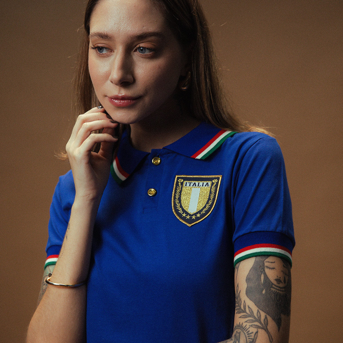 Italy Retro Gold Woman's Polo T-Shirt
