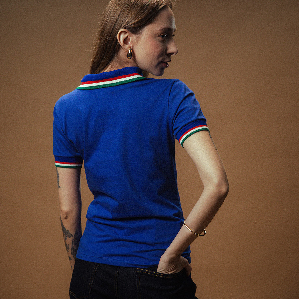 Italy Retro Gold Woman's Polo T-Shirt