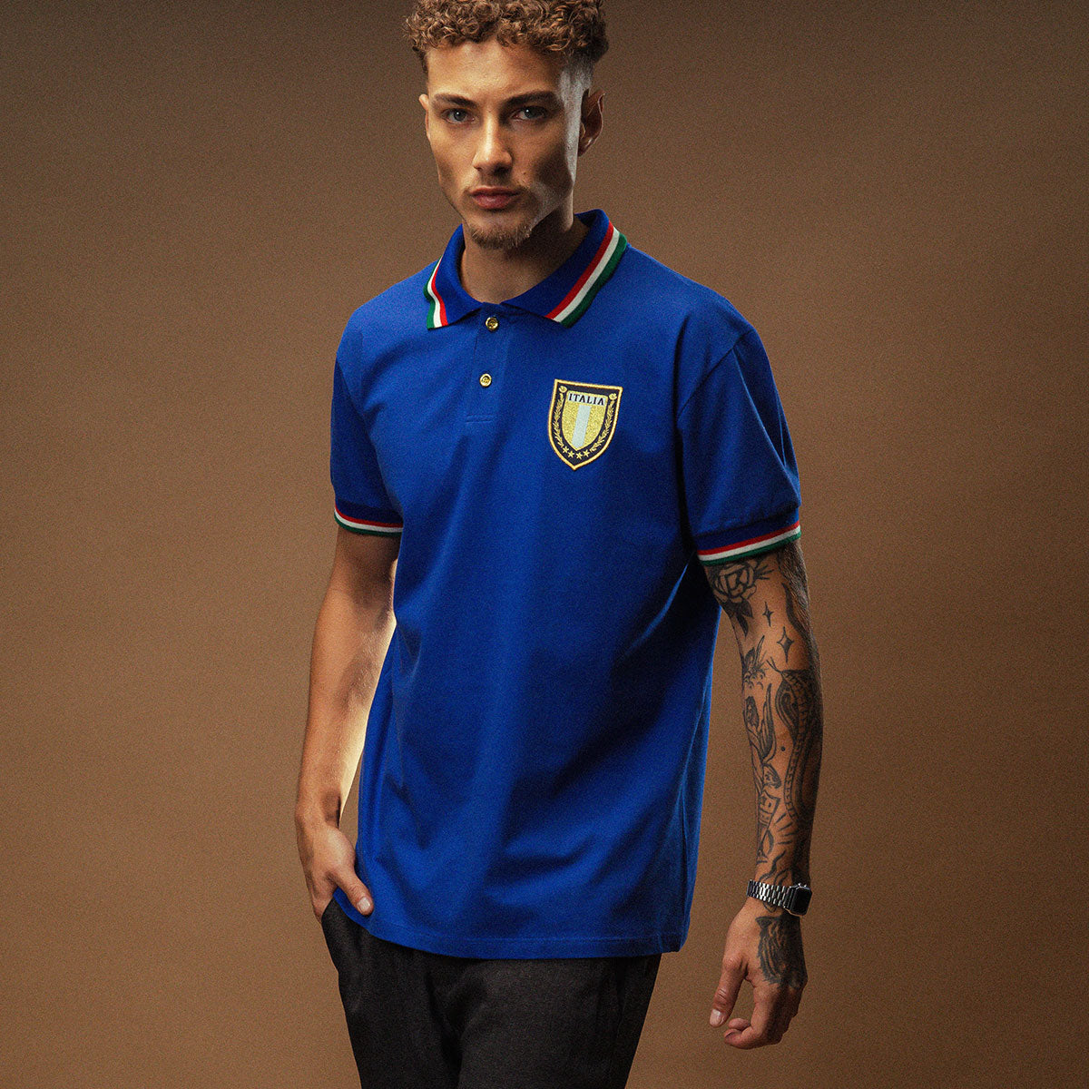 Italy Retro Gold Men's Polo T-Shirt