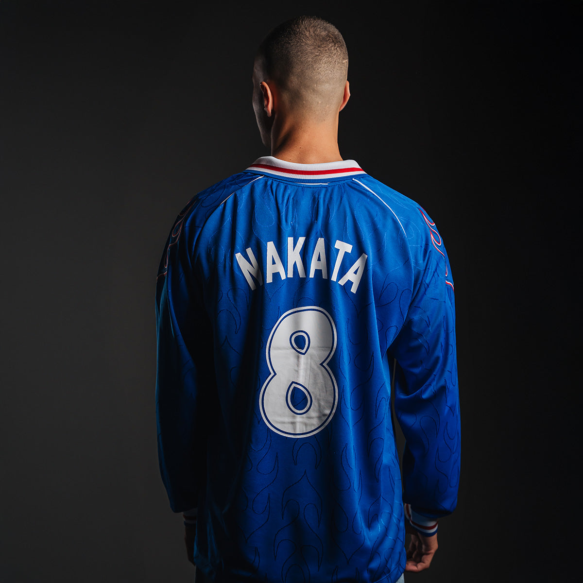 Japan Retro 1998 Nakata Blue Men's Long Sleeved T-Shirt