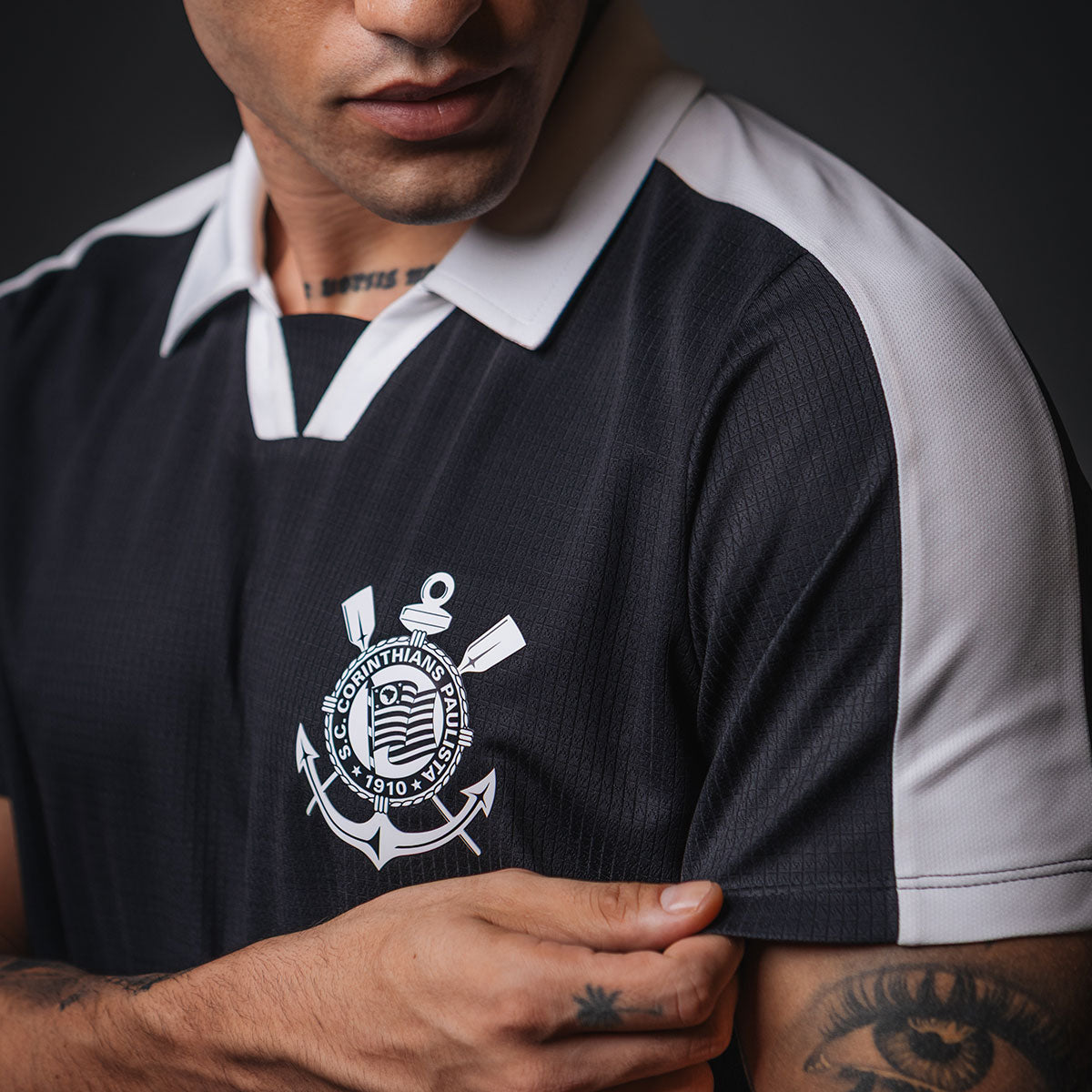 Corinthians Retro Casual Black Men's Polo T-Shirt
