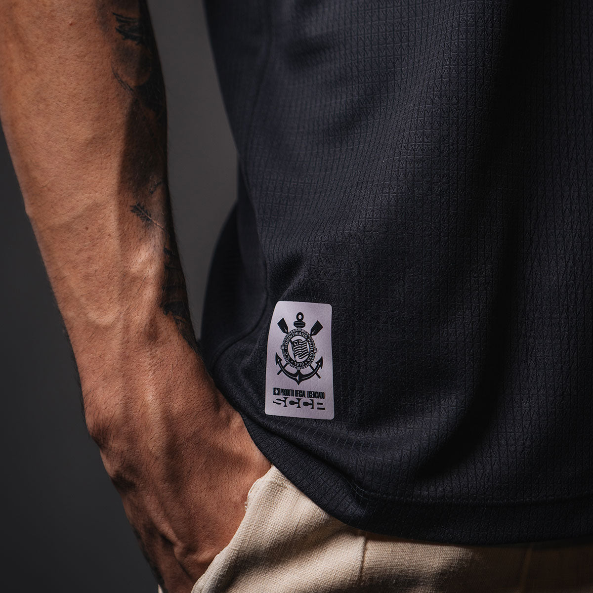 Corinthians Retro Casual Black Men's Polo T-Shirt