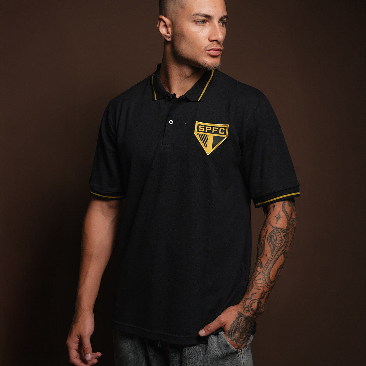São Paulo Retro Gold Men's Polo T-Shirt