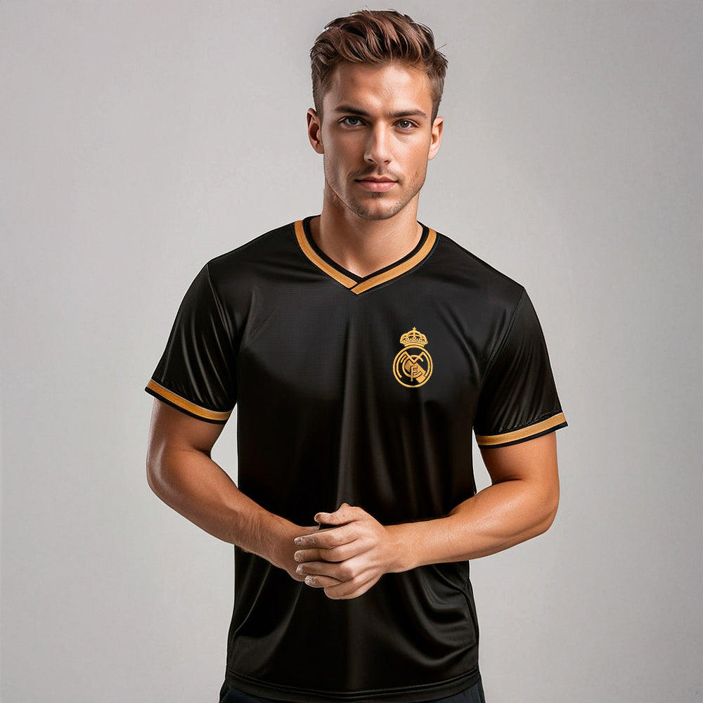 Real Madrid Retro Champions Black Men's T-Shirt