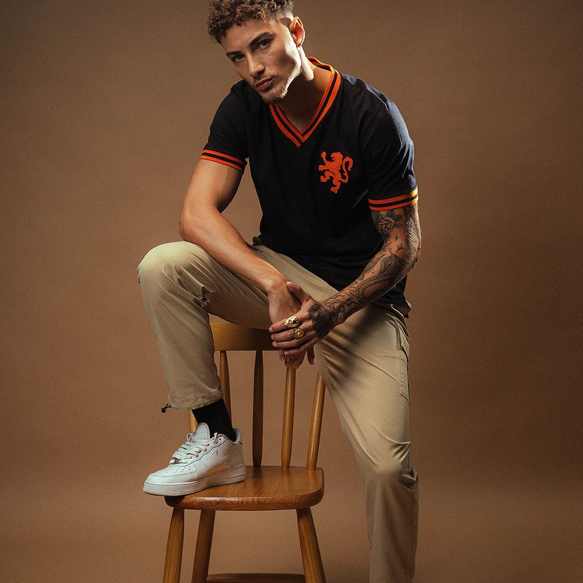 Netherlands Retro Limited Black Men's T-Shirt