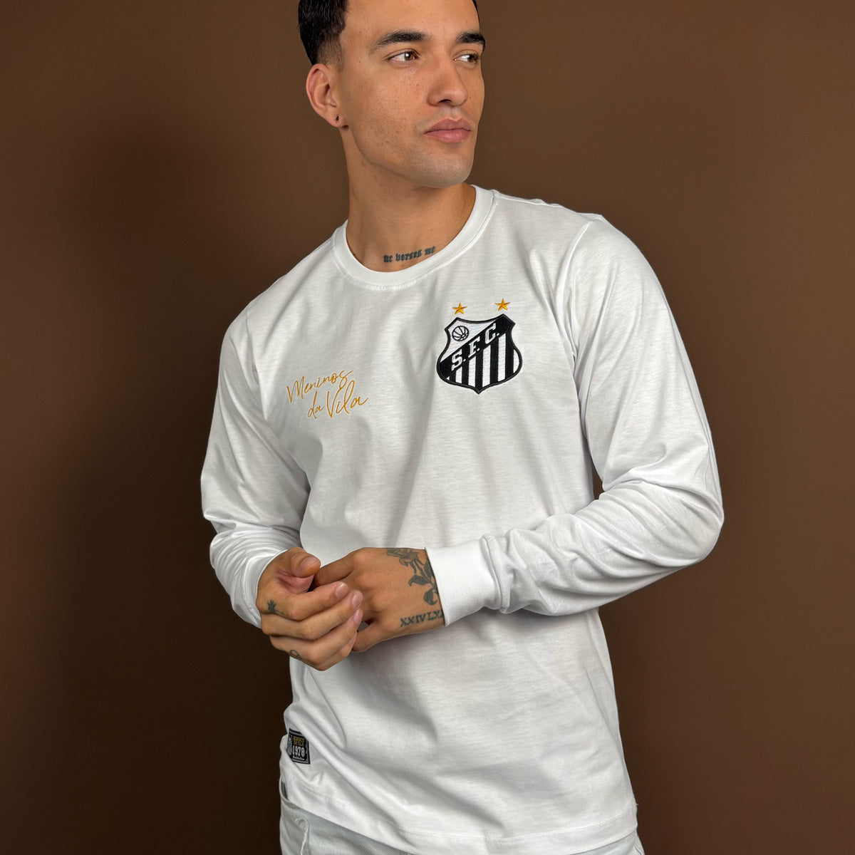 Santos Retro 1978 White Men's Long Sleeved T-Shirt