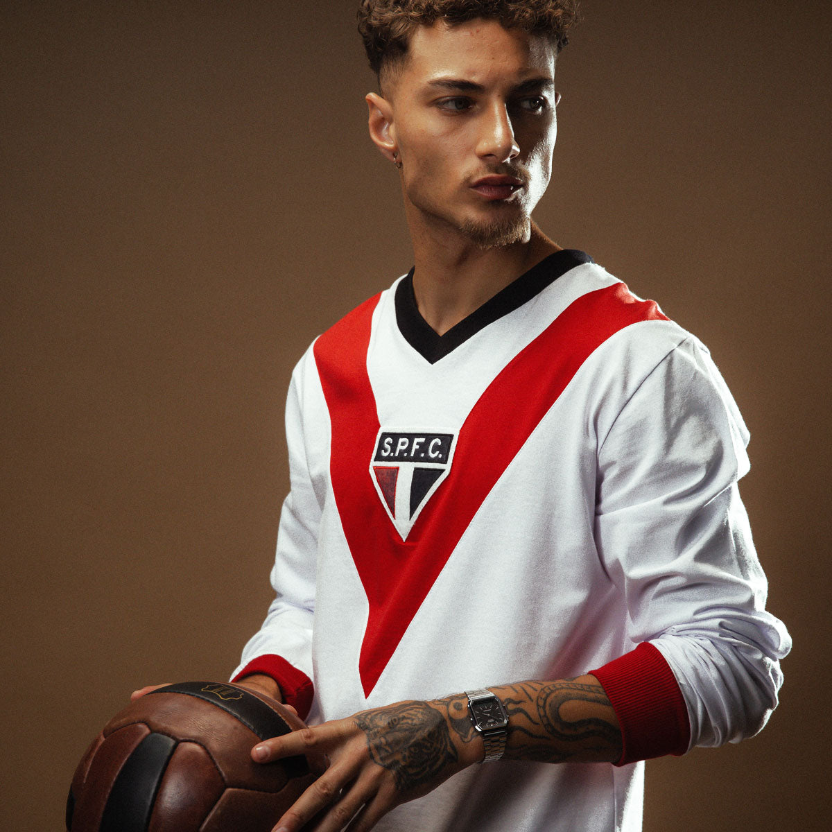 São Paulo Retro 1930 White Men's Long Sleeved T-Shirt