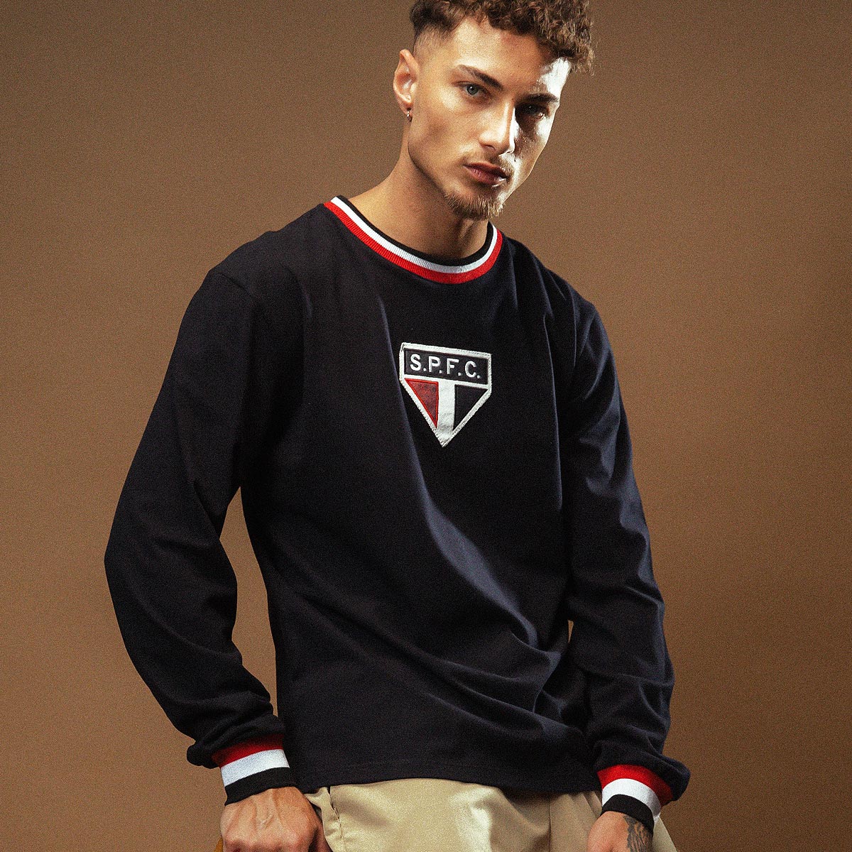 São Paulo Retro 1969 Black Men's Long Sleeved T-Shirt