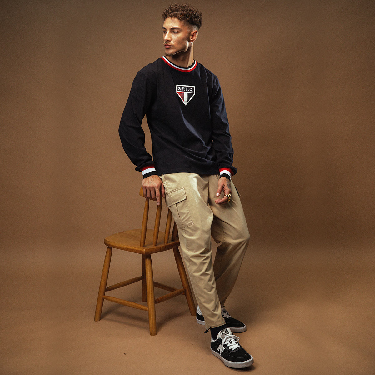 São Paulo Retro 1969 Black Men's Long Sleeved T-Shirt